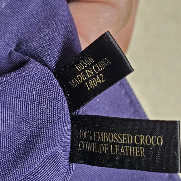 Etienne Aigner Purple Leather Croc Embossed Crossbody Bag Colorful Y2K - Picture 12 of 16